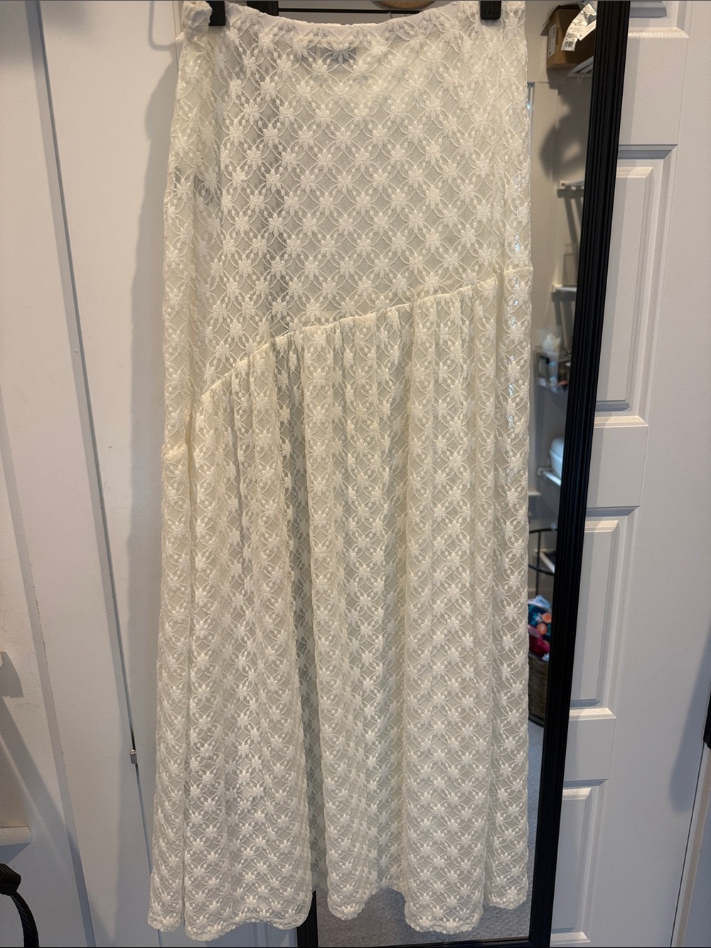 Rhythm. Cream Lace Maxi Skirt